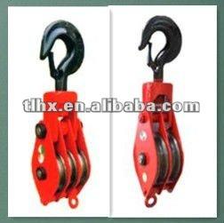 China Cast Iron Lug Two Wheel Lifting Tackle/3-wheel Pulley Block for sale