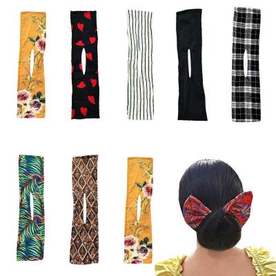 China New Fashion Summer 24 Colors Women Hair Bun Maker Flexible Twist Yarn Hair Bands Environmentally Friendly Skillful Magic Hair Bands for sale