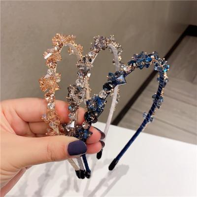 China Luxury Korean Alice Band Headbands Crystal Hair Hoop Fresh Style Diamond Jewelry Pearls Handmade Fairy Beads Japan and Korean style 2021 new fashion for sale