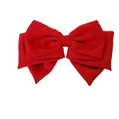 China 2021 Newest Fashion Bowknot Hairpins Attractive Handmade Red Black 3 Layer Bow Bowknot Barrette Hair Clips Children for sale