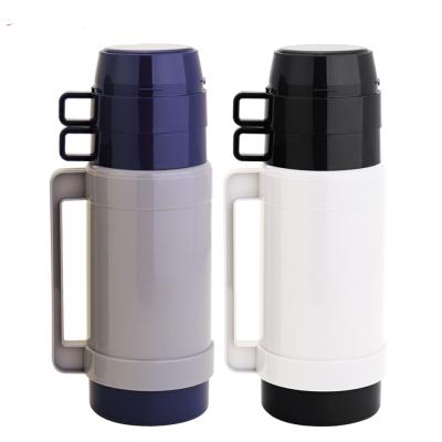 China PORTABLE Double Liner Glass Cups Isolation Insulated Thermal Vacuum Thermos Plastic Flask for sale