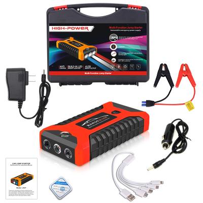 China Jump start cars led light 24000mah battery booster starting device power bank compressor inflator car jump starter with tire inflator for sale