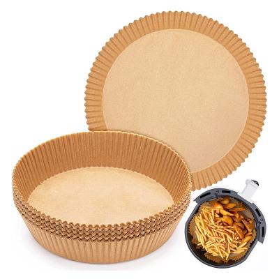 China 100pcs Round Air Fryer Greaseproof Store Brown 16cm Disposable Parchment Paper for sale