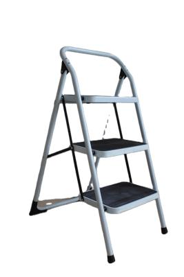 China Folding Ladders 3 Step Ladder Folding Step Ladder Stool 3 Step Ladders With Sturdy Steel Ladder 330lbs Anti-Slip And Wide Handle Pedal White And Blac for sale