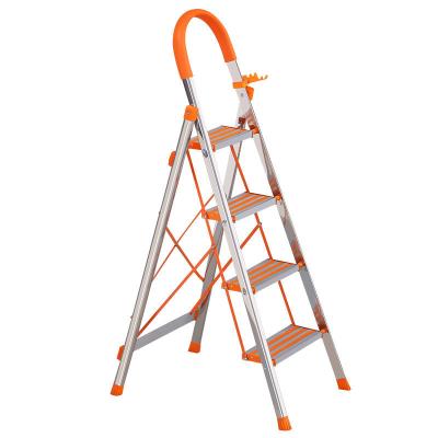 China Folding Ladders Step Aluminum Folding Ladder 4 Step Stools Lightweight Folding Household Ladder For Indoor And Outdoor With A Sturdy Anti-Slip for sale