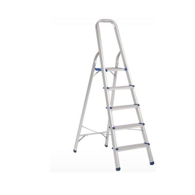 China Factory Wholesale Household Folding Ladders Small Portable Aluminum Folding Step Ladder 5 Steps for sale