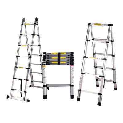 China Folding Ladders 1.6+1.6m Double Side Ladder Aluminum Alloy Telescopic Herringbone Isometric Telescopic Ladder for sale