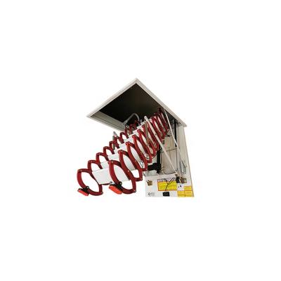 China Folding ladders export good quality electric smart hidden scissor red shape attic ladder for sale