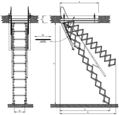 China Aluminum Telescoping Ladder 10ft Uncelling 300kg Italy High Max Loading Style Attic Ladder Wholesale Attic Folding Ladders for sale