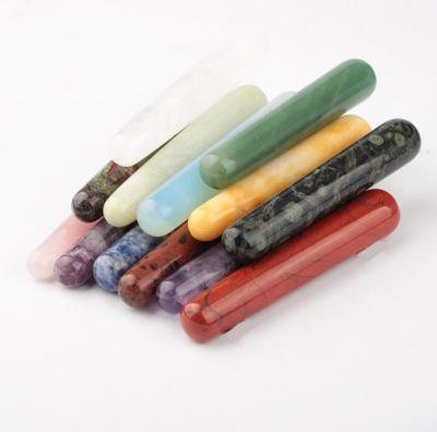 China Home Decoration Natural crystal jade massage stick black Yaoshi rib bar  jade point stick jade massage roller wholesale for sale