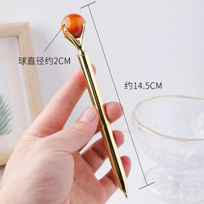 China China Student Daily Gift Metal Creative Crystal Ball Natural Crystal Ball Filled Pens for sale