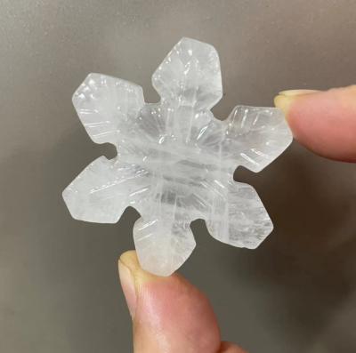 China Home Decoration 5 cm multiple natural gemstones carved snowflake refrigerator sticker Christmas decoration crystal snowflake Christmas gift for sale