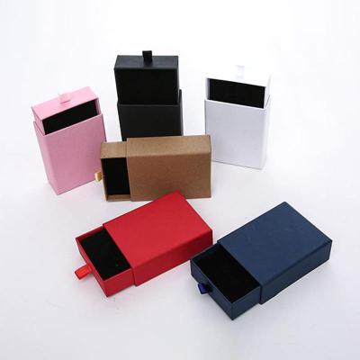 China Recyclable Custom Packing Drawer Gift Boxes Black High Quality Jewelry Paper Drawer Box with Sleeve for sale