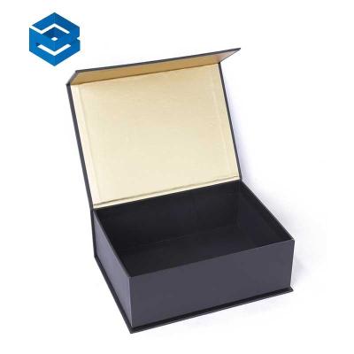 China Bio-degradable Custom Printed Black Shoe Boxes Corrugated Flip Magnetic Suction Empty Be Biodegradable Paper Box for Shoes for sale