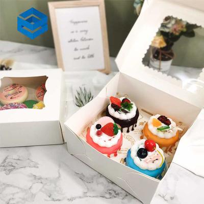 China Recyclable Custom Printing Food Grade Baking Packaging Paper Cake Box 4 6 12 Hole Luxury Cake Transport Boxes for sale