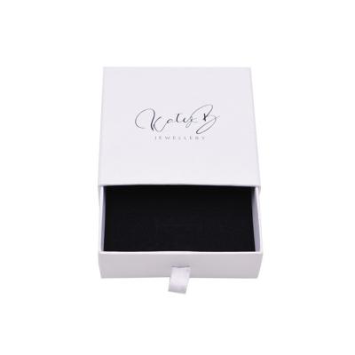 China Recyclable High Quality Earrings Pendant Custom Logo Texture Sliding Drawer Paper Jewelry Packaging Gift Box for sale