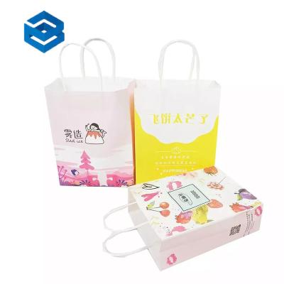 China Recyclable Custom Thick Biodegradable Eco Clothing Shopping Kraft Paper Shop Bag for sale