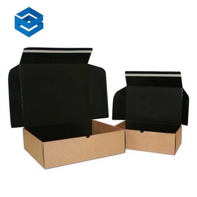 China High quality Custom Corrugated Mailer Boxes Shipping Packaging Color Clamshell Foldable Black Small Corrugated Box for sale