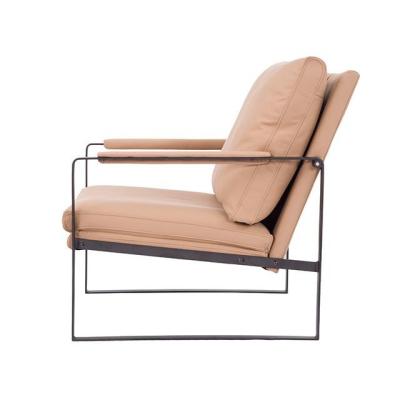 China Modern Living Room Metal Frame Cooling Chair Designed Living Room Furniture Hotel Leather Armchair Luxury Simple Velvet Fabric Sofa Chair for sale