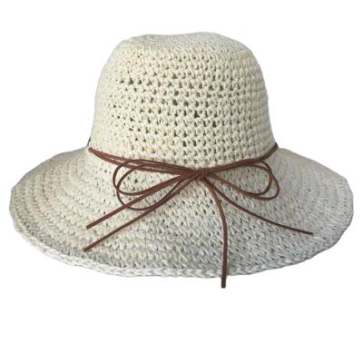 China Straw Weaving Hat Hand Made Character Vellum Slouchy Bucket Hat for sale