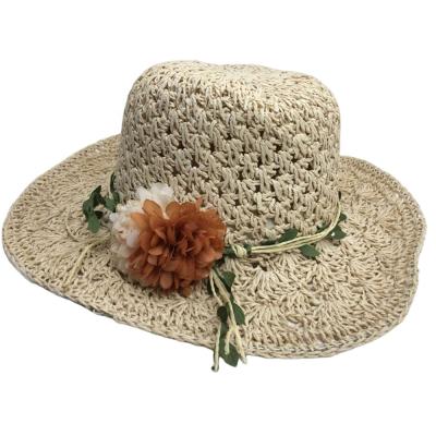 China Summer Cheap High Quality Hats For Women Handmade Crochet Straw Hat Foldable Sun Hat for sale