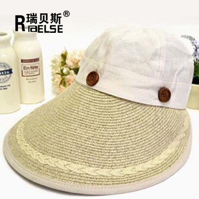 China Wholesale Cheap Paper Striped Lady Hats Sun Visor Hat Straw Hat for sale