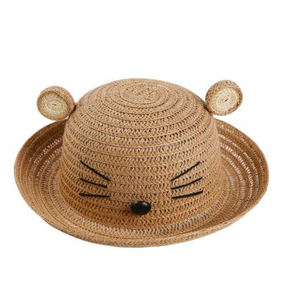 China Summer Straw Funny Animal Party Children Kids Girls Sun Shade Sun Hat 100% Paper Straw Hat for sale