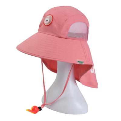 China Sun Shade Customized Boys Girls Sun Hat With Neck Flap For Kids Summer Beach Funny Animal Hat UPF 40+ for sale