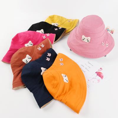 China Wholesale Sunshade Kids Bucket Hats Cartoon Kitty Bunny Sun Hats Children Summer Hat For Kids for sale