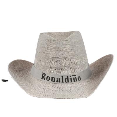 China Promotional cheap custom made character fashion cowboy hat cowboy straw hat for sale