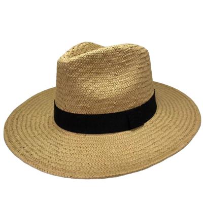 China Image Logo Summer Panama Fedora Paper Custom Wholesale Straw Hat for sale