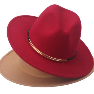 China Image Rbelse Men Felt Wide Brim Panama Style Felt Fedora Hat Women for sale