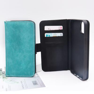 China Shockproof Sublimation Masks Waterproof Shockproof Hard Case PU Wallet Mobile Phone Leather Cover For Iphone 14 for sale