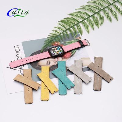 China DIY Custom Watch Band Blanks PU Smart Watch Sublimation Leather Watch Bands For Apple Sublimation Blank Watch Band for sale