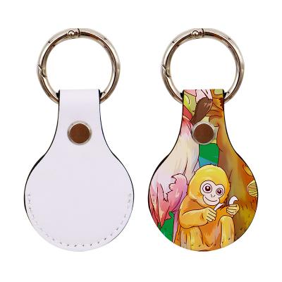 China Wholesale Shockproof PU Leather Sublimaiotn Key Chain Cover Device For Airtag for sale