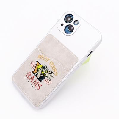 China Fashion sublimation mobile phone card holder wholesale promotion sticker PU sublimation phone blank card holder for sale