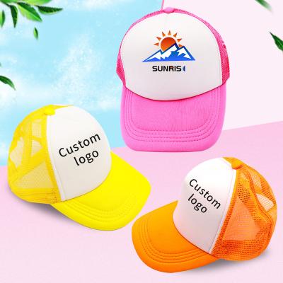 China Custom COMMON Trucker Hat Logo Embroidery 5 Panel Polyester Hat For Blank Mesh Baseball Cap Trucker Hats With Sublimation Foam Logo for sale