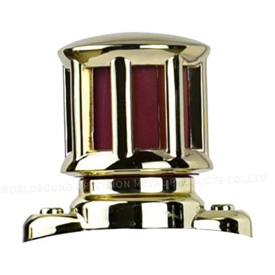 China Pilfer-Proof Custom wholesale luxury square zinc alloy surlyn zamak perfume cap 50 ml perfume bottle gold caps for sale