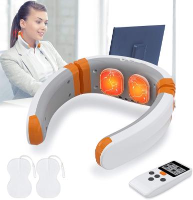 China 2021 Portable Electric Shiatsu U Shape Smart 9 Modes EMS Pulse Massage Neck Shoulder Massager With Heat for sale