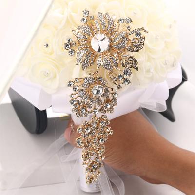 China Factory Directly Selling Weiman ALLOY Jewelry Crystal Rhinestones Brooches Large Size For Wedding Bouquets Decorative Jewelry for sale