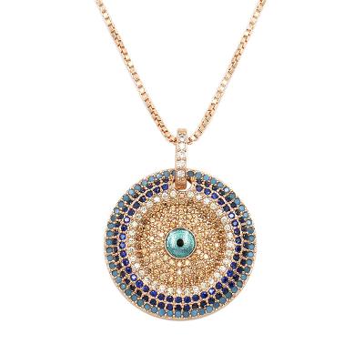 China FASHIONABLE Hiqh Quality Zircon CZ Crystal Micro Pave Demon EvilEye Shining Pendant Necklace for sale