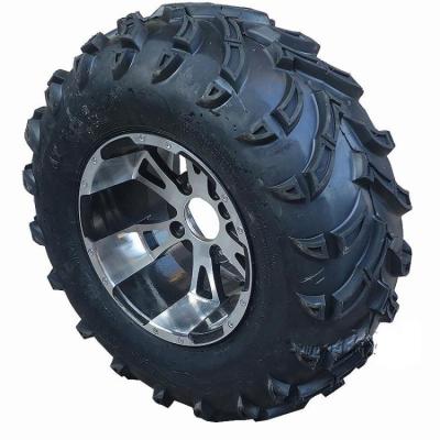 China Track GO KART KARTING ATV UTV Buggy Wheel Tubeless Tire 25X10-12 Tire With Aluminum Alloy Hub for sale