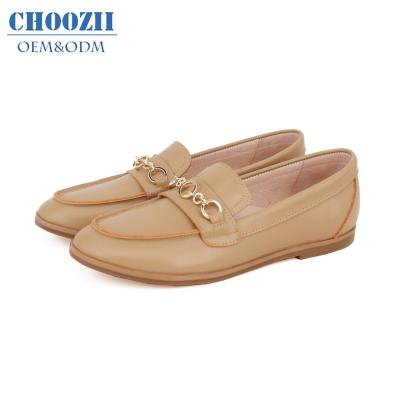 China Choozii Flat Custom Comfort Boys Penny Loafers Shoes Casual Dress Genuine Leather Backless Shoes for sale