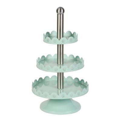 China Sustainable Metal 3 Tier Serving Dessert Pastry Cupcake Stand For Tea Party for sale