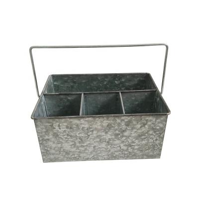 China Durable Galvanized Metal Carry Compartment Utensil Organizer Cart for sale