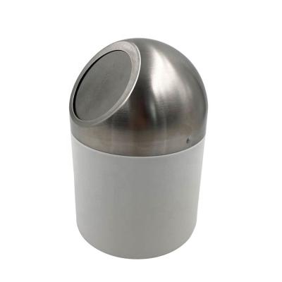 China Mini Countertop Metal Steel Garbage workable can for vanity desk table top or coffee table for sale