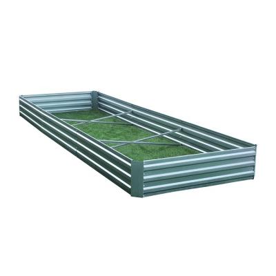 China Eco-friendly 12x4x1ft Large Rectangle Galvanized Steel Garden Raised Planter Boxes For Vegetables Herbs Flowers for sale