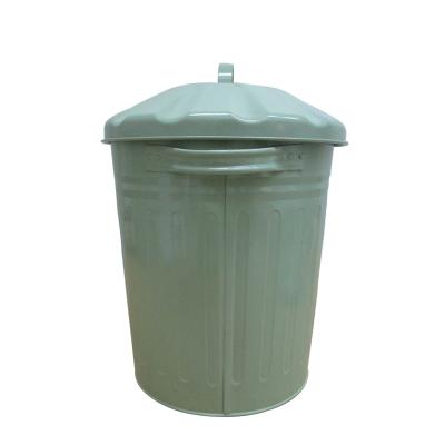 China 12L Viable Green Galvanized Metal Kitchen Waste Bin for sale