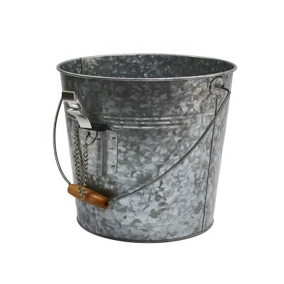 China Wholesale Viable Galvanized Beer Ice Bucket With Tongs For Party for sale