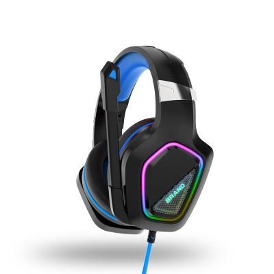 China Good Quality Headband Logo RGB New PC Earphone Design RGB Game Wired Headset for sale